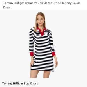 Tommy Hilfiger Classic Tennis Prep Red White Navy Blue Johnny Collar Polo Dress